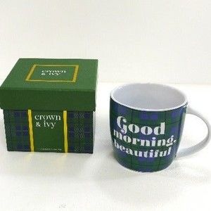 New crown & ivy morning beautiful phrase cup mug left or right handers